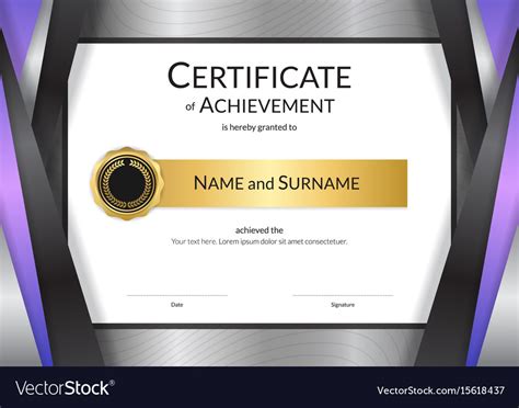 Luxury Certificate Template With Elegant Golden Vector Image