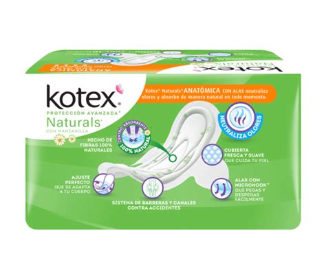 Kotex® Naturals® Anatómica Con Alas Kotex