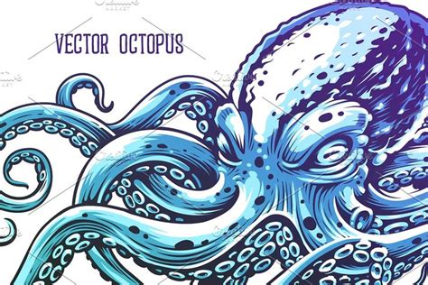 Majestic Octopus In Vintage Vector Art