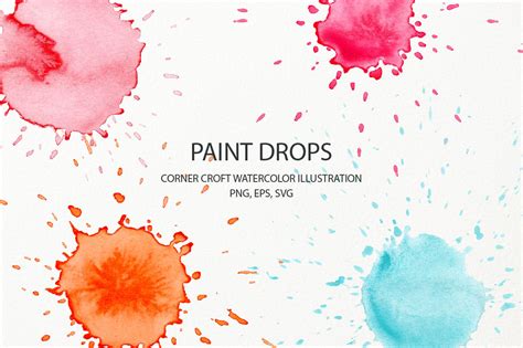Watercolour Paint Drop Effect Png Svg And Eps For Instant Download