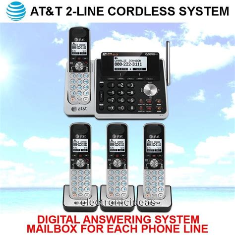 Atandt Tl88102 Tl88202 2 Line Dect 60 4 Cordless Phone System