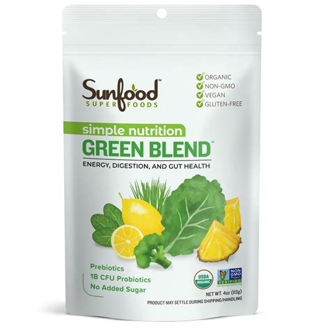 Green Blend 4 Oz Energy Digestion And Gut Health Sunfood