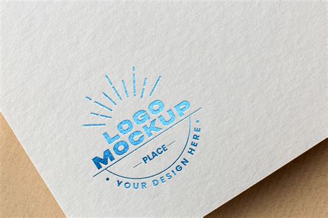 Free Paper Pressed Logo Mockup Mockuptree