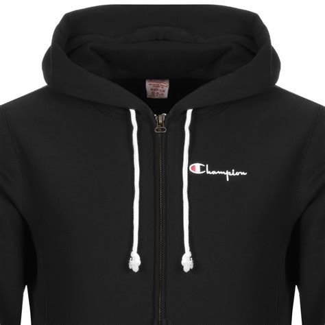 Champion Cotton Full Zip Hoodie Black For Men Lyst