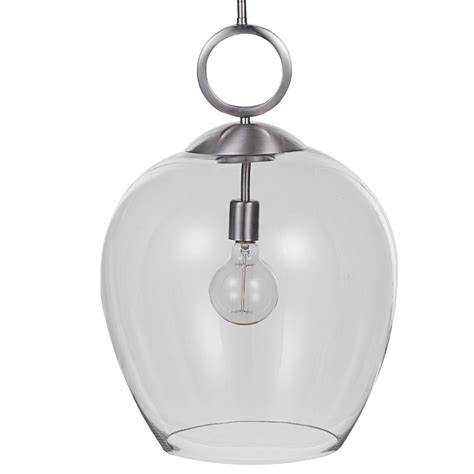 Calix Nickel 1 Light Glass Pendant In Silver By Uttermost