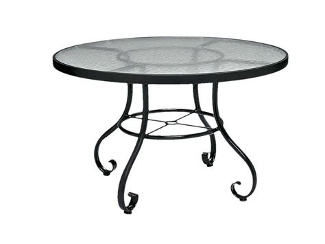 Woodard Ramsgate Aluminum 48 Round Acrylic Top Table With Umbrella Hole