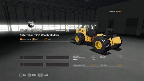Fs19 Caterpillar 535d Winch Skidder V1 4 Farming Simulator 19 17
