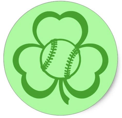 Baseball Or Softball Three Leaf Clover — Sportsartzoo Three Leaf