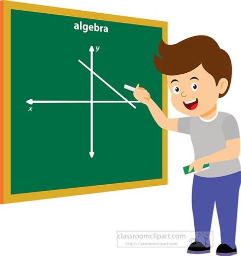 Mathematics Clipart Clipart Of Boy Student Solving Algebra In The