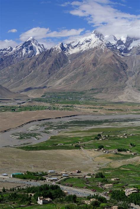Zanskar Valley Landscape View From Karsha Gonpa With Himalaya Mountains