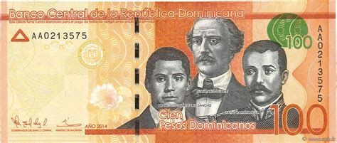 Dominican Republic 100 Pesos Dominicanos P 190a 2014 Unc Banknote