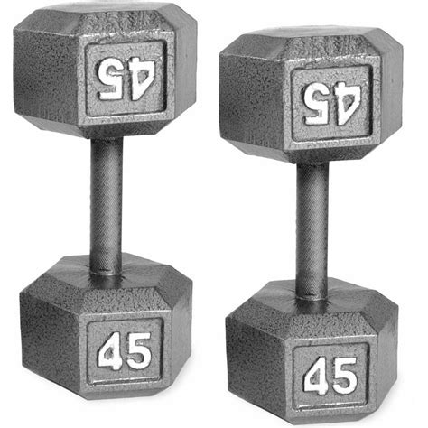 Cap Barbell Cast Iron Dumbbell Weights 45 Lb Pair
