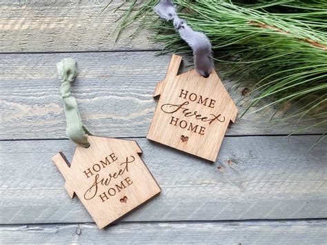 Calligraphy Home Sweet Home Christmas Ornament Wood Engraved Etsy