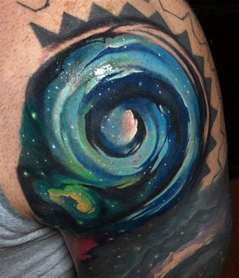 3d Like Colored Space Vortex Tattoo On Arm Top Tattooimagesbiz