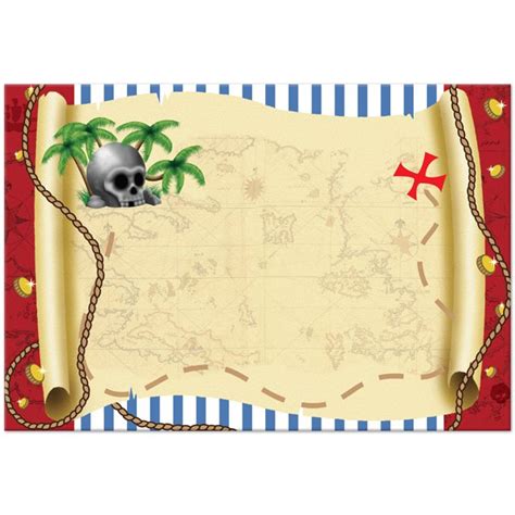 Pirate Treasure Map Invitations Templates