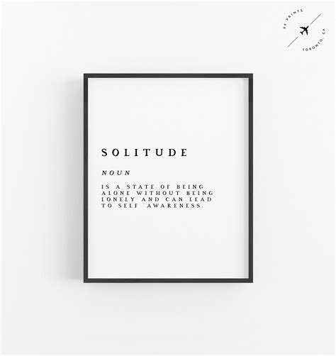 Solitude Definition Print Solitude Art Solitude Print Etsy Canada