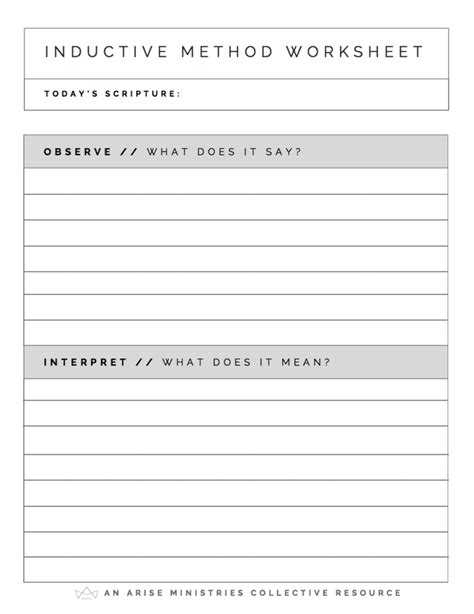 Inductive Bible Study Worksheet Ivuyteq