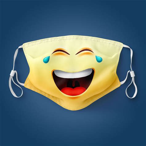Emoji Crying Laugh Face Mask Pureminted