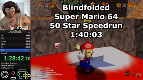 Blindfolded Speedrun Super Mario 64 50 Star In 14003 By Bubzia Youtube