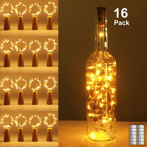 bottle lights with cork 16 pack 2m 20 led copper wire battery operated wine bottle fairy light