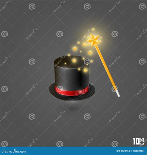 Hat And Magic Wand Stock Vector Illustration Of Illusionist 50121461