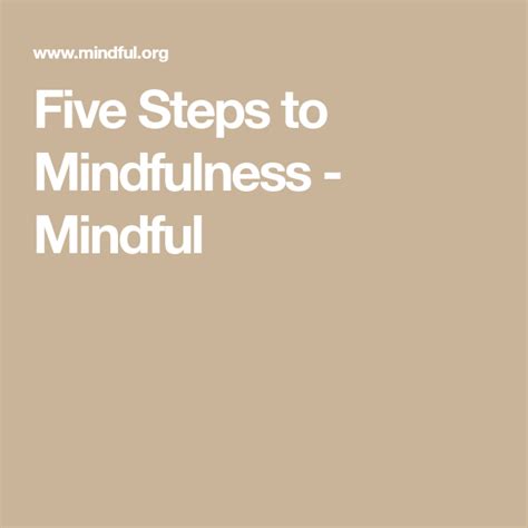 Five Steps To Mindfulness Mindful Diploma Mindfulness Step