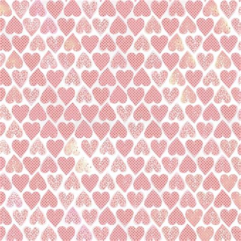 Black Spot On Hearts In Soft Colors Beige And Pink Seamless Pattern On