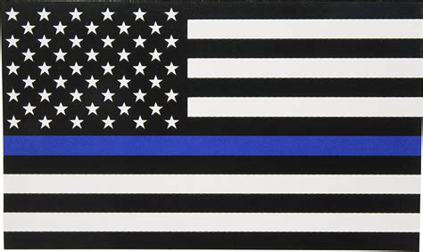 Thin Blue Line Flag Decal X Large 6x36 In Black White