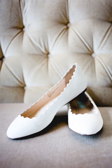 Rustic Elegant Real Wedding White Ballet Flats Bridal Shoes