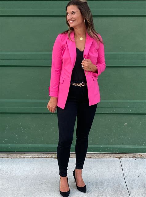 hot pink shirt outfit pink blazer outfits blue jean outfits blazer outfits for women blazers