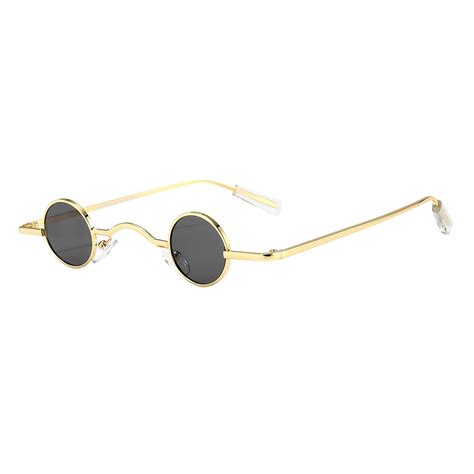 retro mini sunglasses round men metal frame gold black red small round framed sun glasses grandado