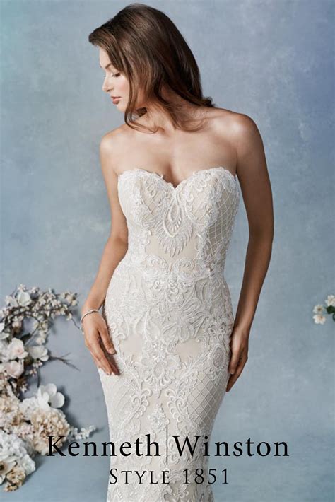 Sweetheart Neckline On A Strapless Sparkly Vintage Lace Sheath Wedding