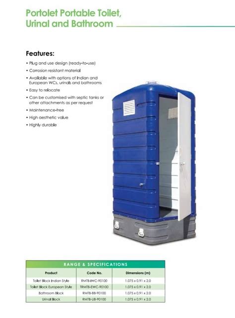 Hddp Modular Sintex Urinal Portable Toilets No Of Compartments 1 At