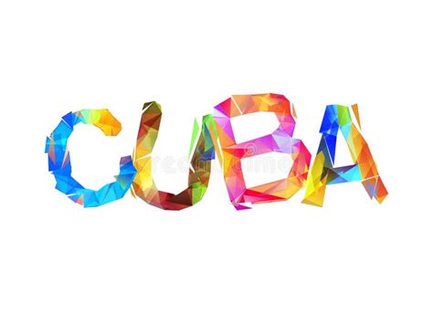 Cuba Palabra De Letras Triangulares Ilustración Del Vector