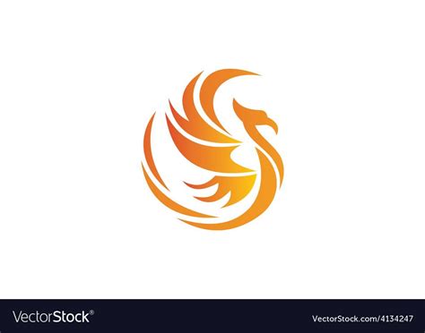 Phoenix Bird Abstract Logo Vector Image On
