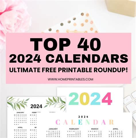 Top 40 List Of 2024 Calendars Printable For Free Download