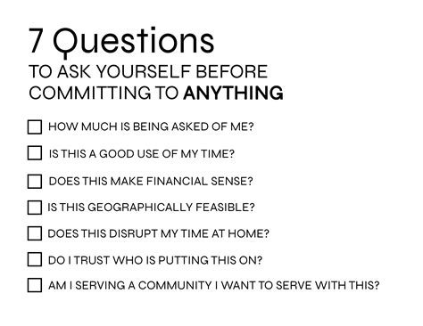 7 Questions To Ask Yourself Before Committing To Anything This Or