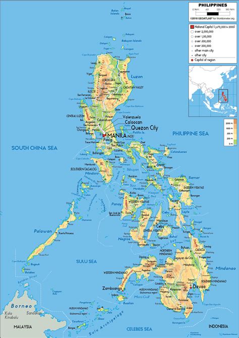 Large Size Physical Map Of The Philippines Worldometer My Xxx Hot Girl
