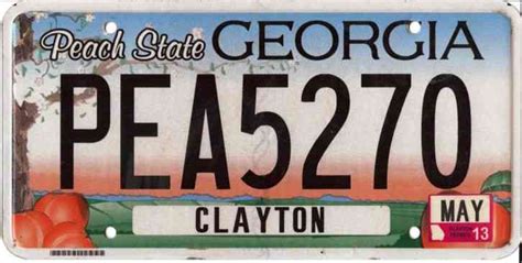 2013 Georgia License Plate