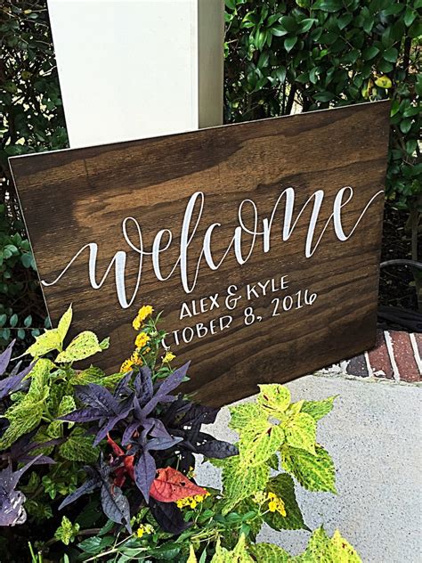 Wood Wedding Welcome Sign Wedding Entrance Sign Rustic Etsy