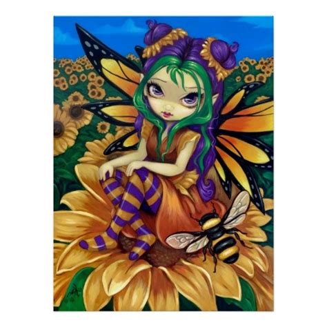 Sitting On A Sunflower Art Print Fantasy Fairy Fairy Art