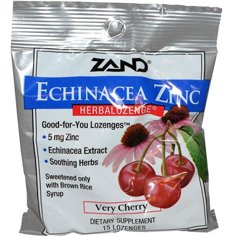 Zand Herbalozenge Echinacea Zinc Natural Cherry 15 Lozenges Case Of 12 Cornerstone For