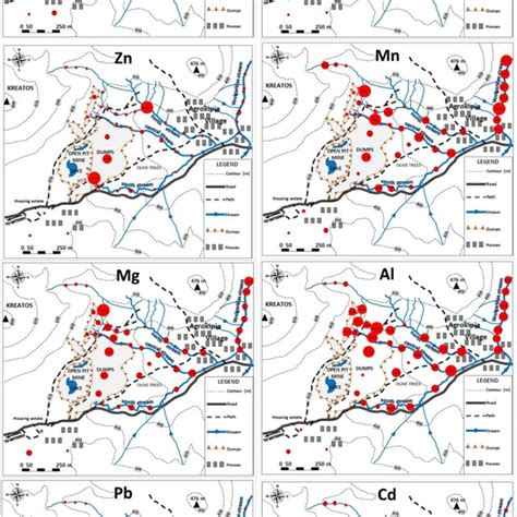 Concentration Maps Of The Major And Potentially Toxic Elements In The