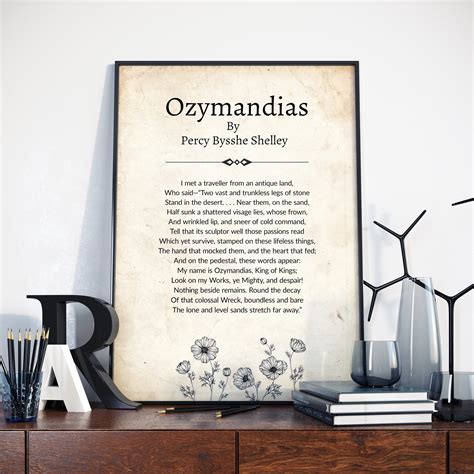 Ozymandias By Percy Bysshe Shelley Ozymandias Poem Poster Etsy Ireland