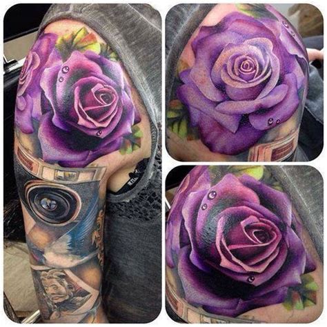 Purple Rose Tattoos Flower Tattoos Beautiful Tattoos