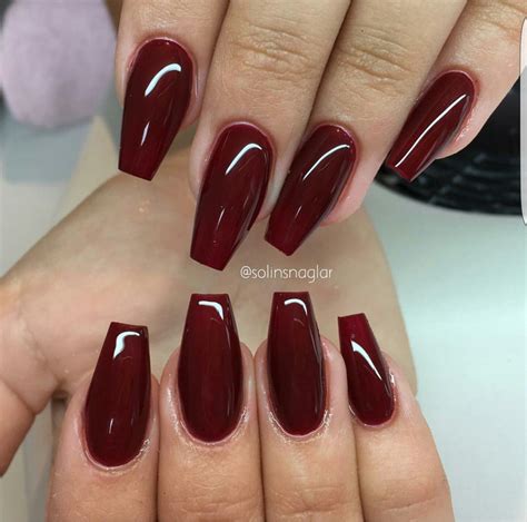 Nails 24 Red Gel Nails Maroon Nails Coffin Nails Matte Red Acrylic