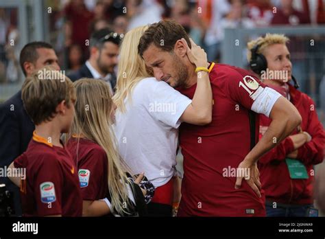 Roma Stadio Olimpico Serie A Tim As Roma Vs Genoa Francesco Totti At The Olympic Stadium For