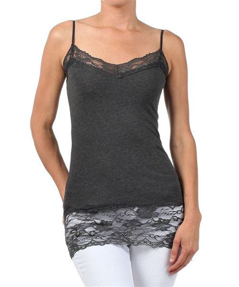 Look At This Charcoal Lace Trim Camisole On Zulily Today Women