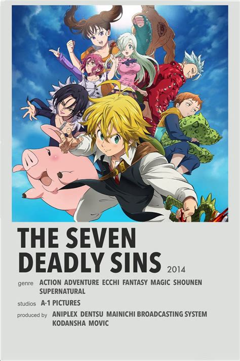 The Seven Deadly Sins The Sins Poster Japanese Anime Collectables Rfeie