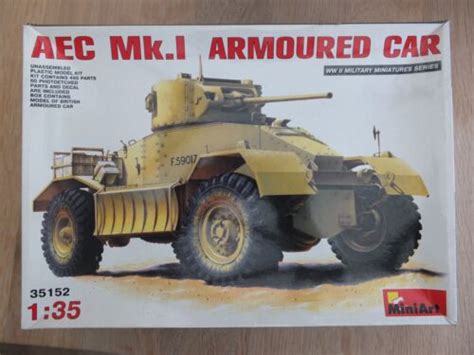 Miniart 35152 Wwii British Aec Mki Armoured Car 135 Model Kit Ebay